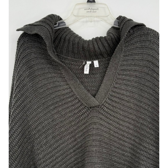 Sierra By Elan Women's Collard Slouchy Ribbed Knit Sweater Boho Casual Chic Sz S - Picture 5 of 10